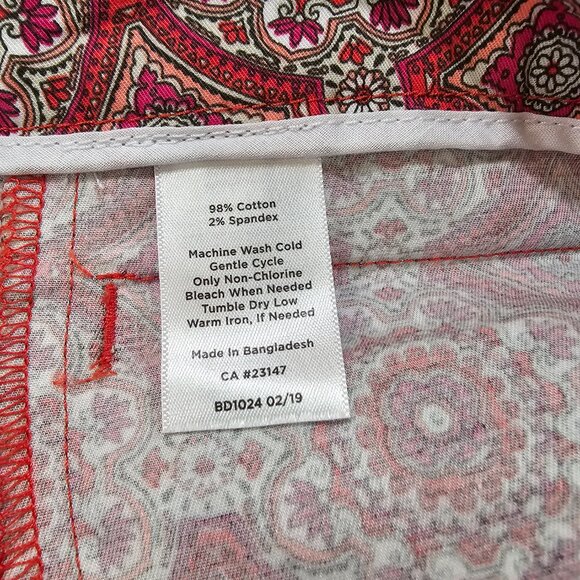 Women's Talbots Ankle Pants Geometric Shades of Pink Size 12 - Picture 5 of 7